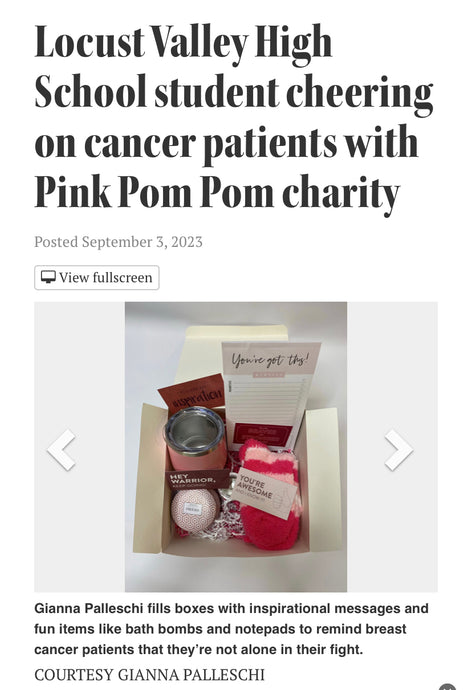 Pink Pom Pom Story in Long Island Herald Newspaper